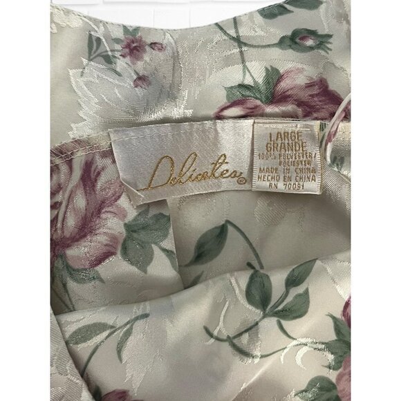 Delicates Women's Size L Vintage Rose Floral Camisole Tank Top Flowy - Picture 3 of 4